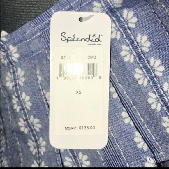 NWT Splendid one shoulder Ruffle top women’s size XS Blue and white - Picture 8 of 16